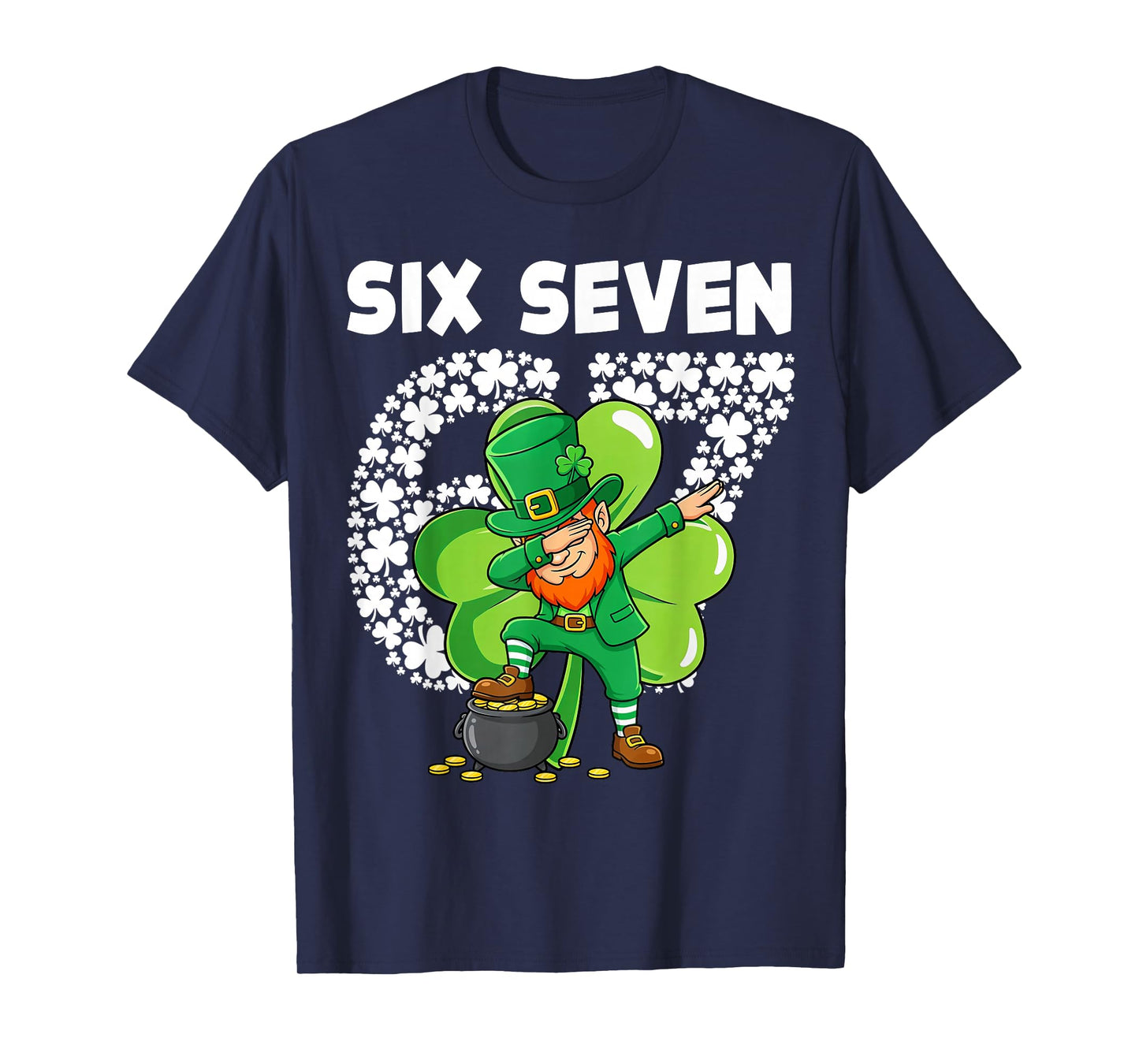 Six Seven 67 Meme St Patricks Day Dab Leprechaun Kids Boys T-Shirt