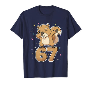 Dabbing 67 Squirrel 67 Funny Six Seven Gen Z Slang Meme T-Shirt