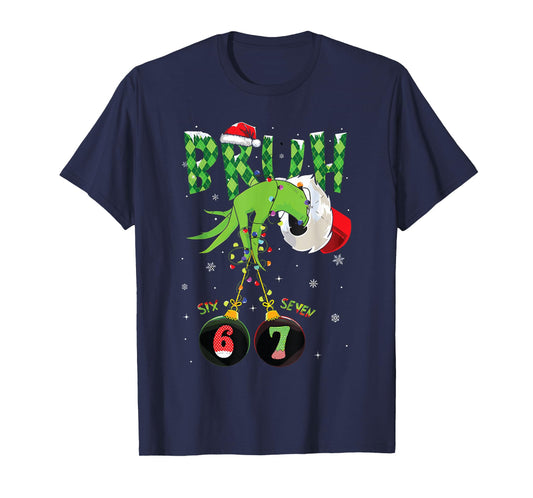 67 Meme Six Seven Bruh Funny Retro Look Christmas T-Shirt