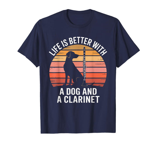 Clarinet Musician Dog Lover Band Member Clarinet Player T-Shirt
