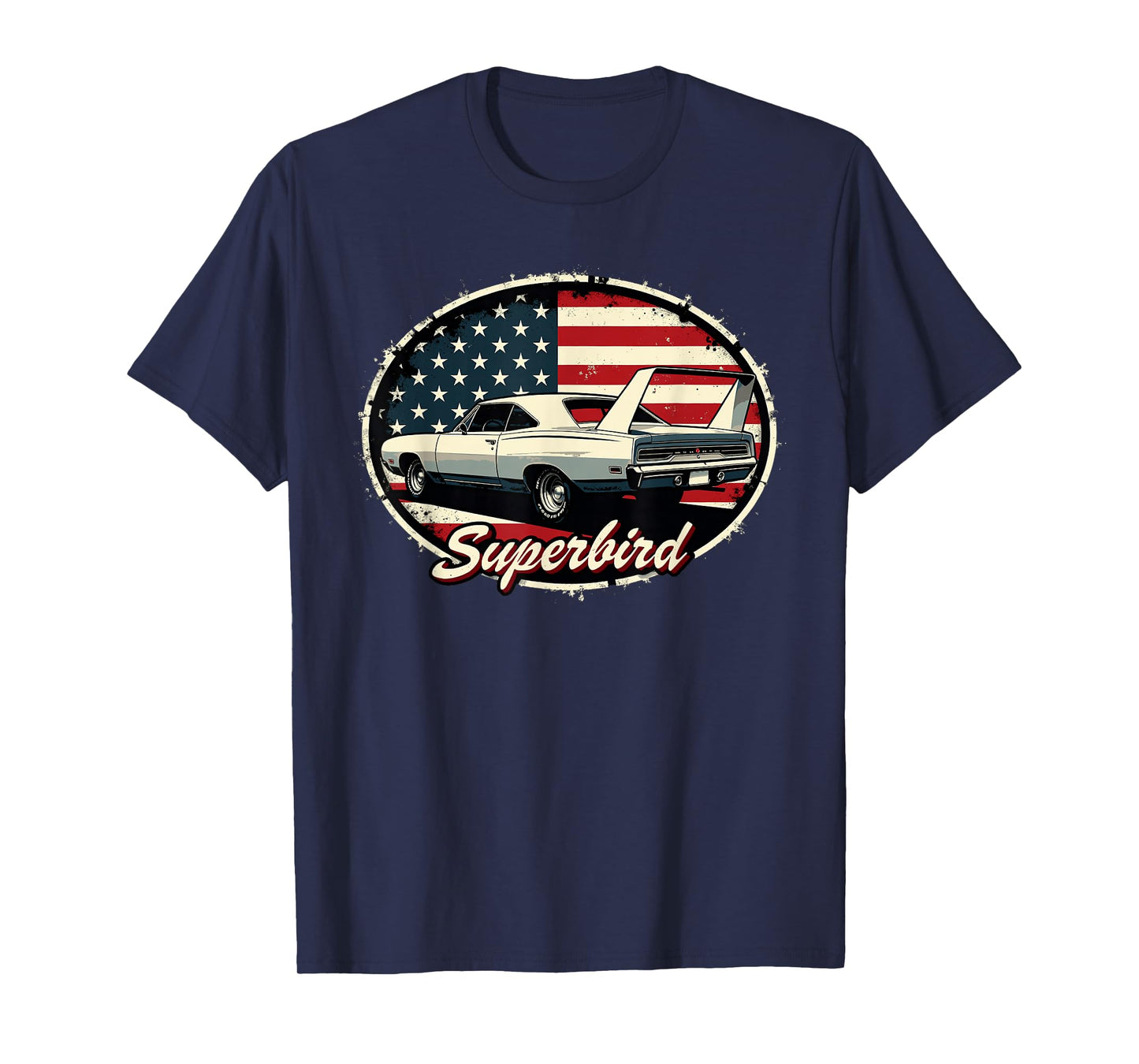 Old School Plymouth Superbird Classic American Flag T-Shirt