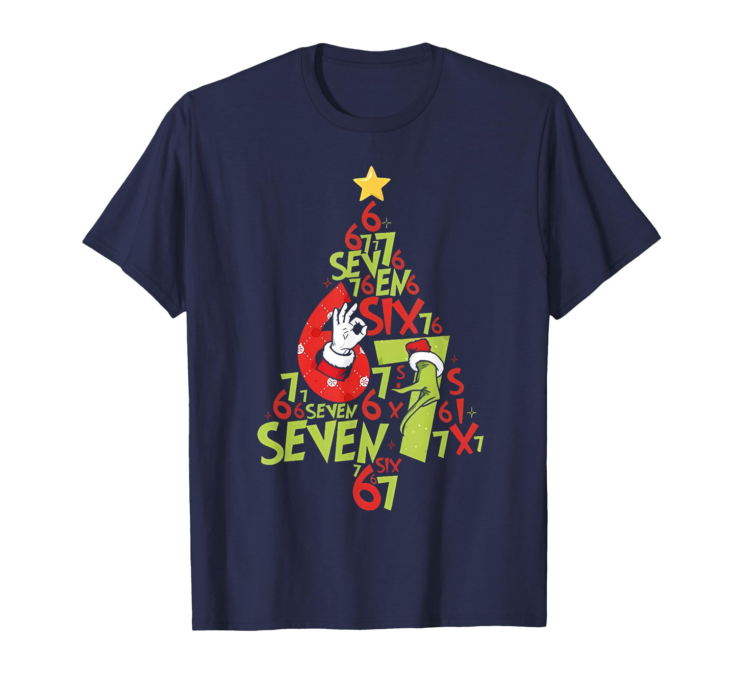 67 Meme Six Seven Boys Girls Kids Christmas Tree T-Shirt