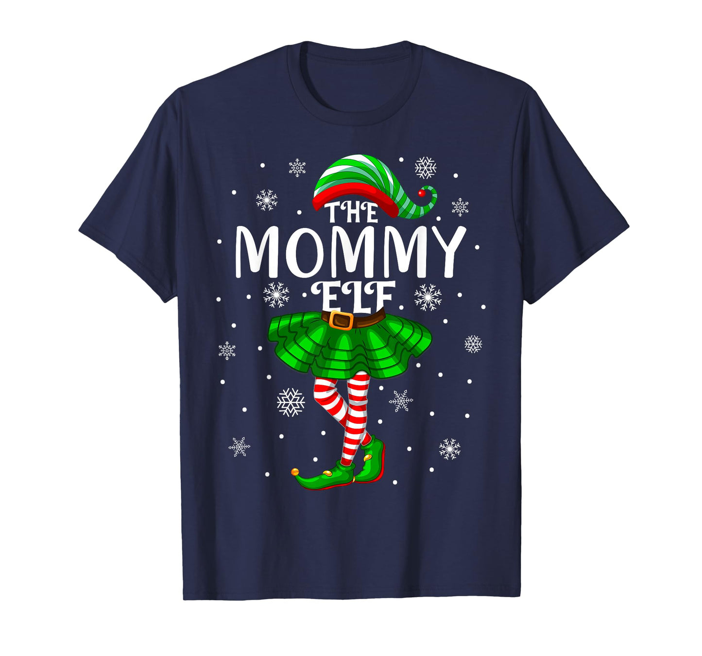 Mom Xmas Family Matching Women Girls The Mommy Elf Christmas T-Shirt