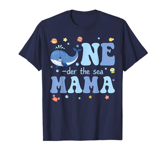 One-der The Sea Mama of Birthday Girl Boy Kids Ocean Bday T-Shirt