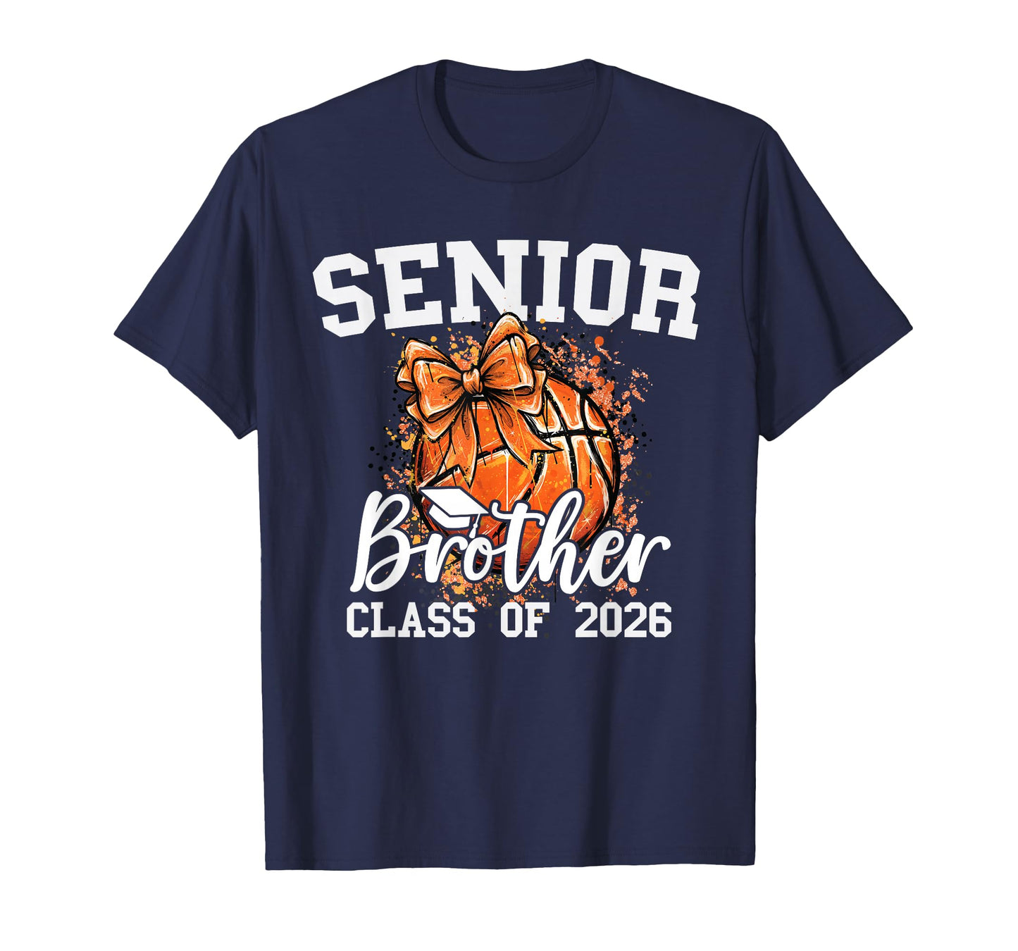 Senior Brother Class of 2026 Coquette Basketball Graduation T-Shirt