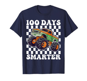 100 Days Smarter 100th Day of School Monster Truck Boys Kids T-Shirt