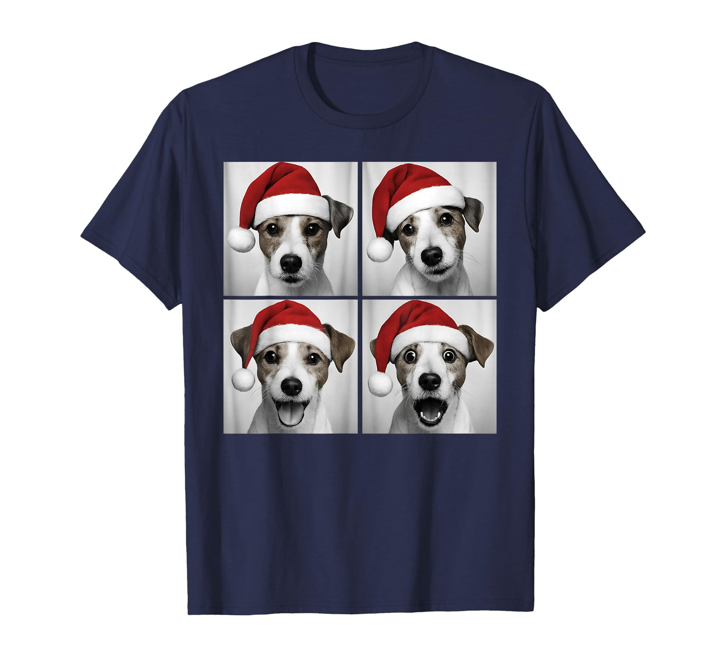 Funny Christmas Jack Russell Santa Dog Lover Photo Booth T-Shirt