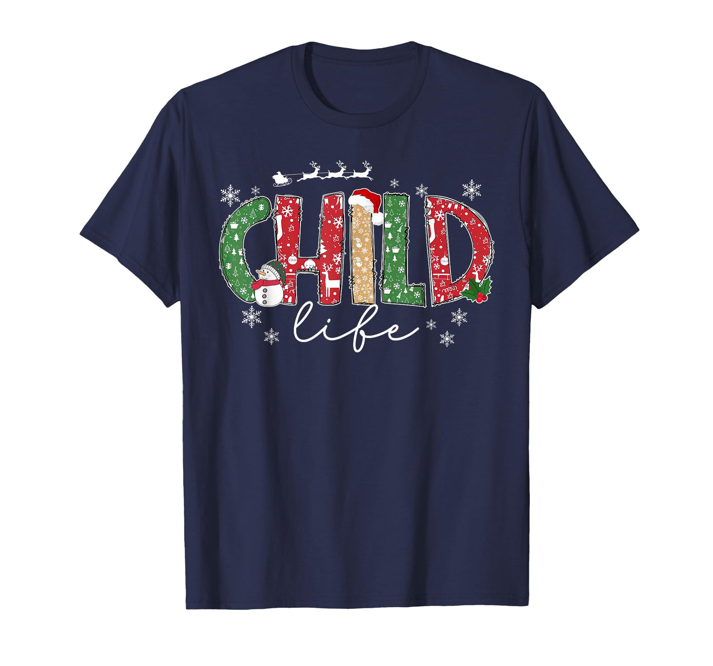 Retro Child Life Specialist Santa Hat Christmas CLS CCLS T-Shirt