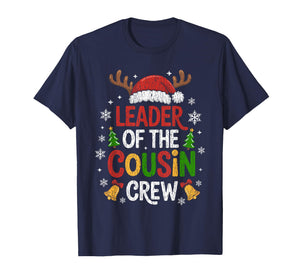 Leader of The Cousin Crew Christmas Family Matching Xmas T-Shirt