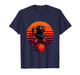 Retro Dog with Drum Set Music Playing Drummer T-Shirt