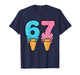 67 Ice Cream Drip Meme Funny Six Seven Gen Alpha Slang T-Shirt
