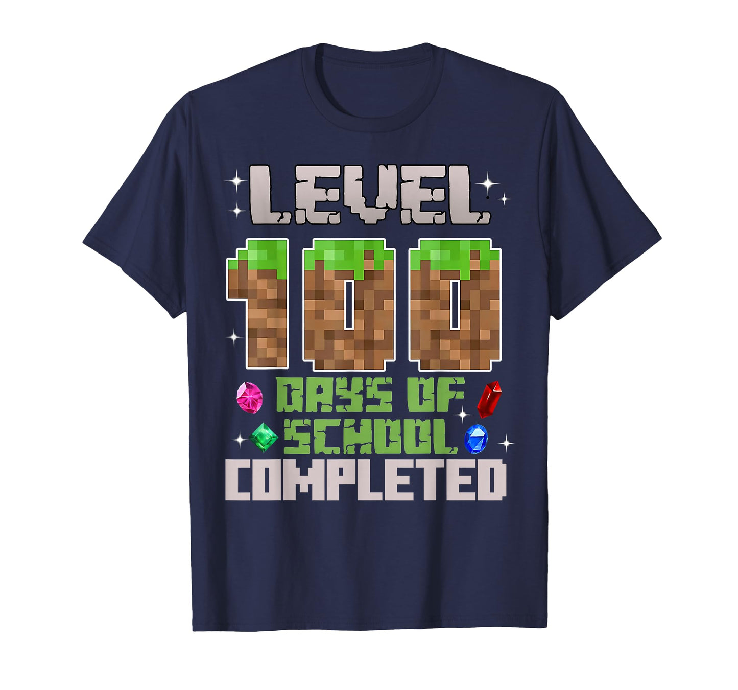 Level 100 Days of School Completed Pixel Game Boy Kids T-Shirt