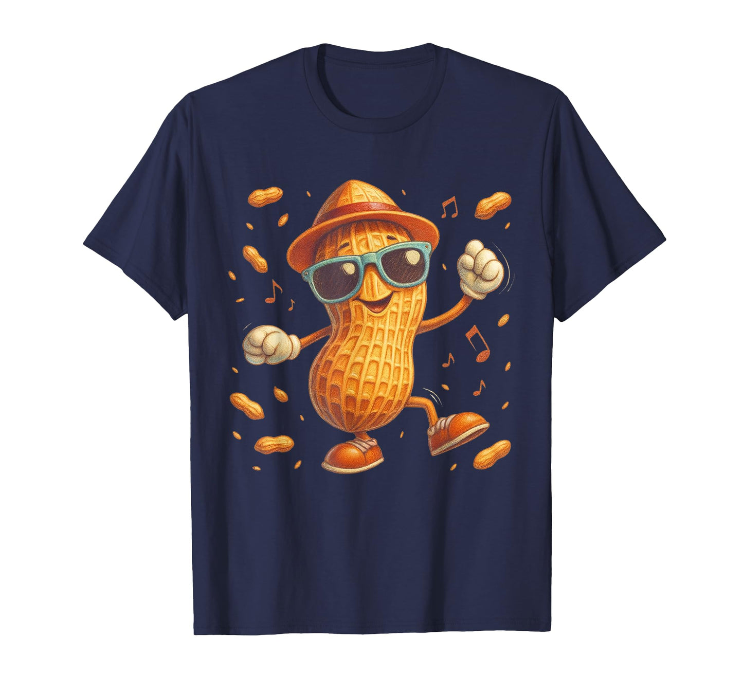 Funny Peanut Cartoon Character Cute Snack Lover T-Shirt