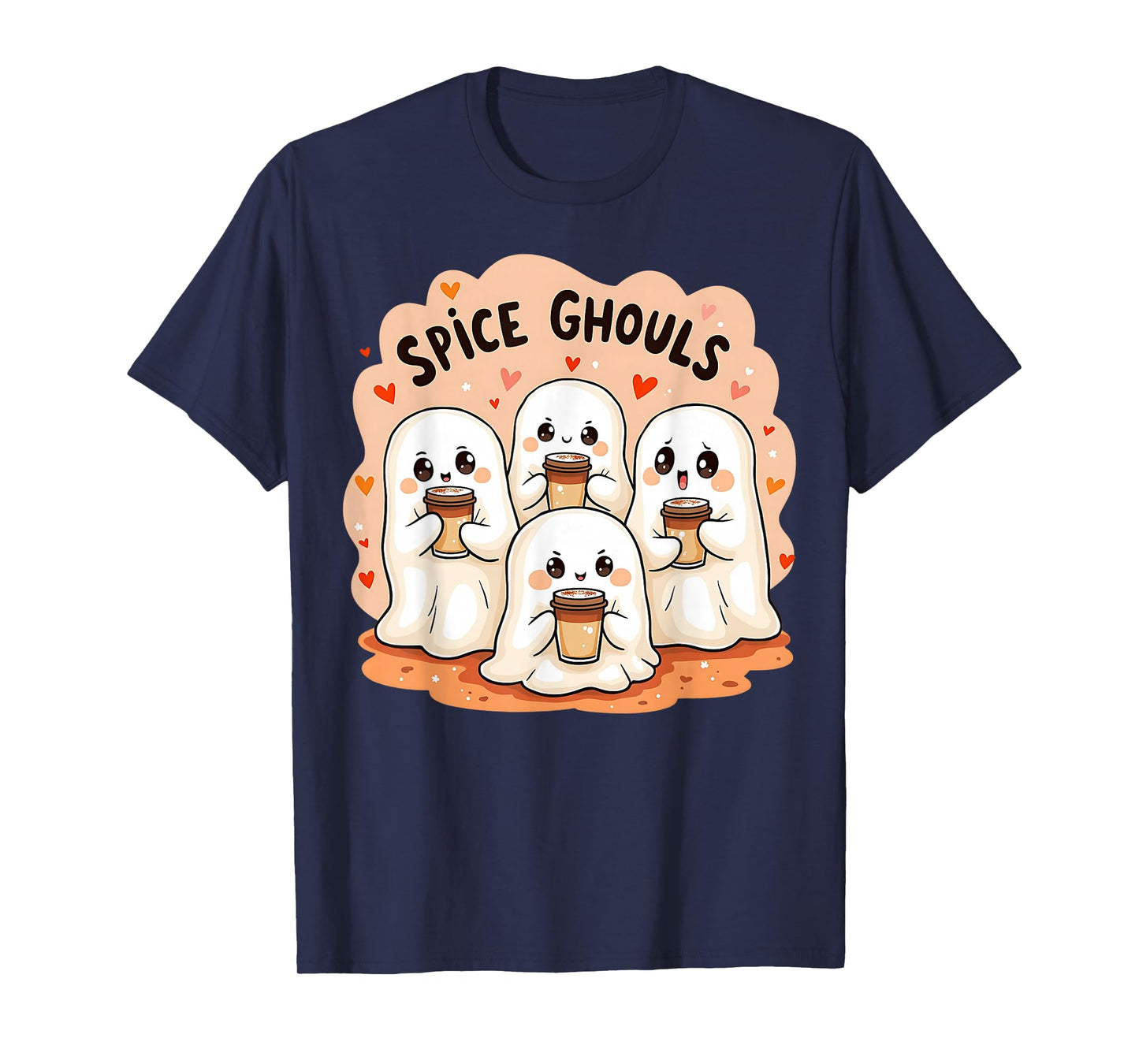 Spice Ghouls Funny Halloween Ghost Pumpkin Women Graphic T-Shirt