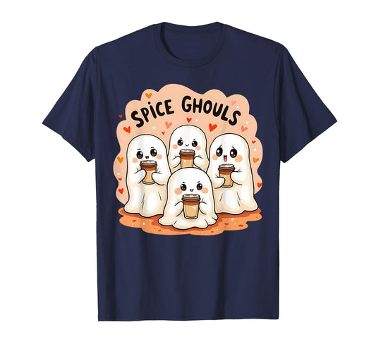 Spice Ghouls Funny Halloween Ghost Pumpkin Women Graphic T-Shirt
