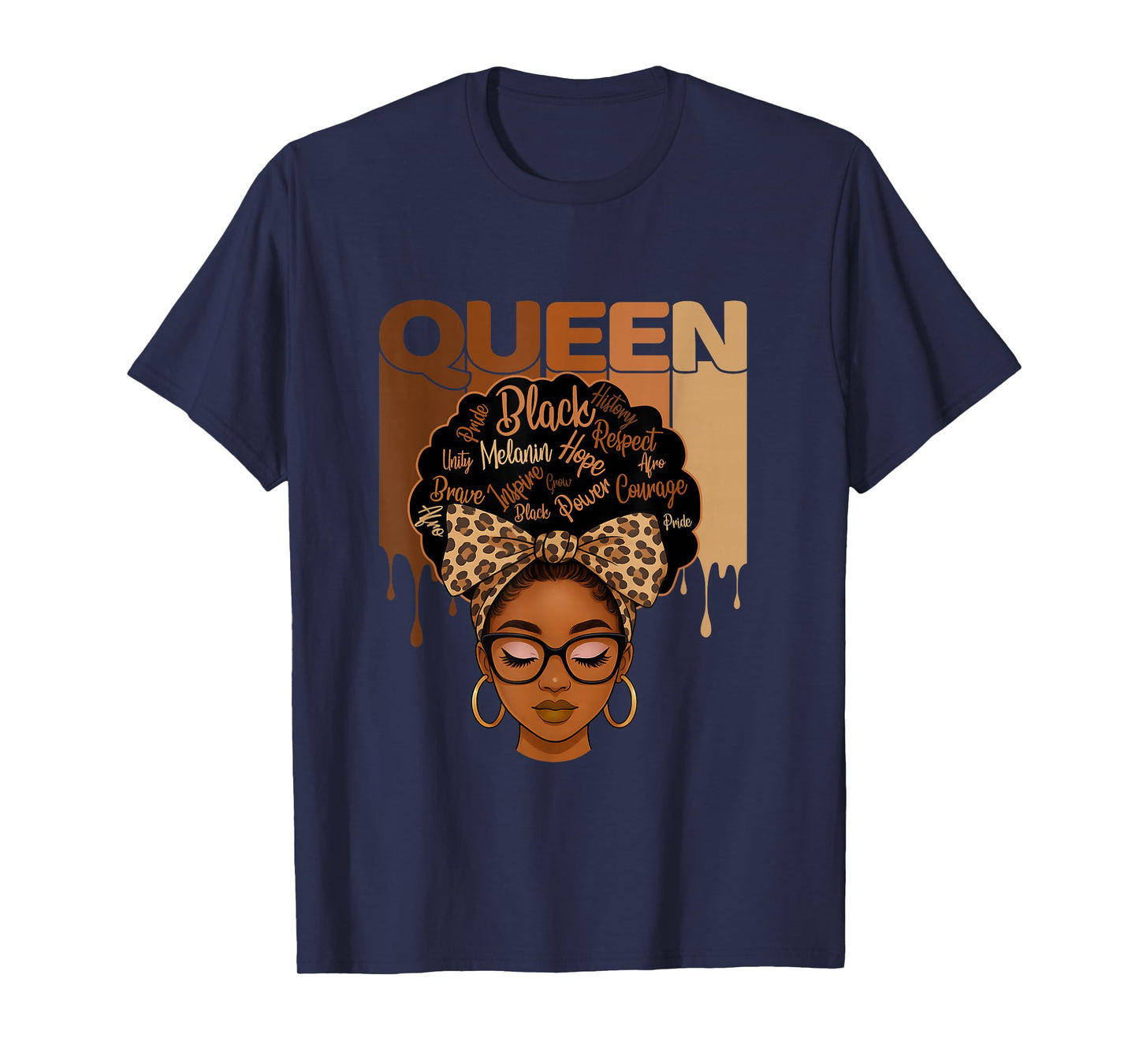 Retro Woman Melanin Queen African American Black History T-Shirt