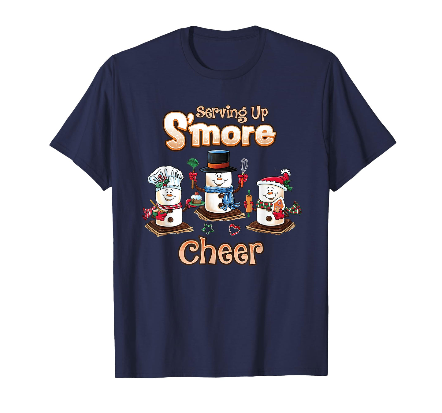 Serving Up S’More Cheer Lunch Lady Christmas Lunch Crew T-Shirt