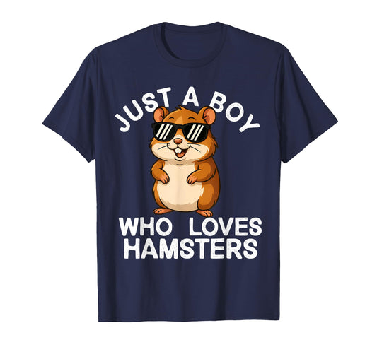 Just A Boy Who Loves Hamsters Sunglasses Boys Hamster Lover T-Shirt