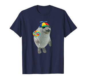 Silly Seal with Lollipop Meme T-Shirt
