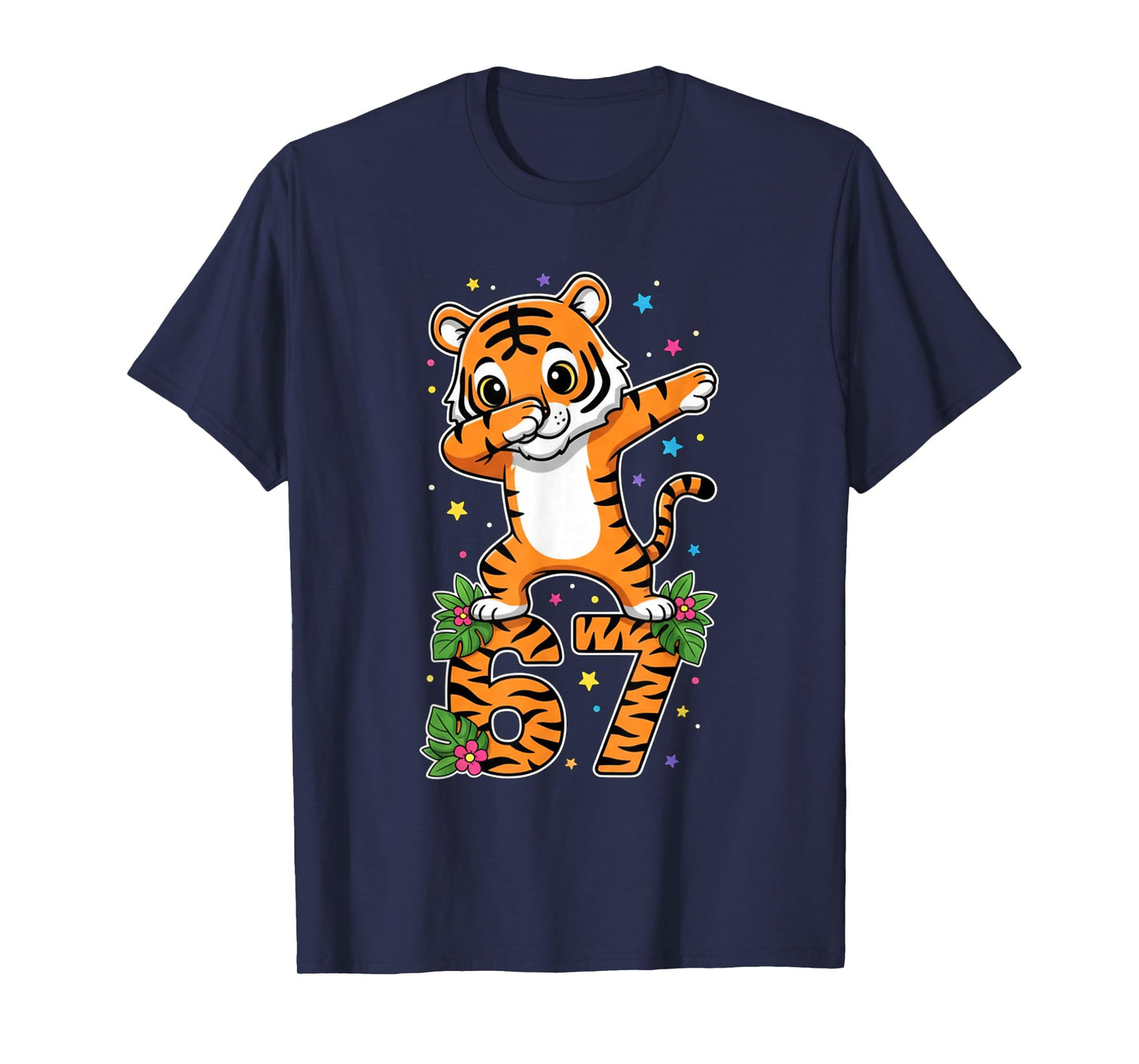 Dabbing Tiger 67 Funny Six Seven Gen Z Slang Meme Cute T-Shirt