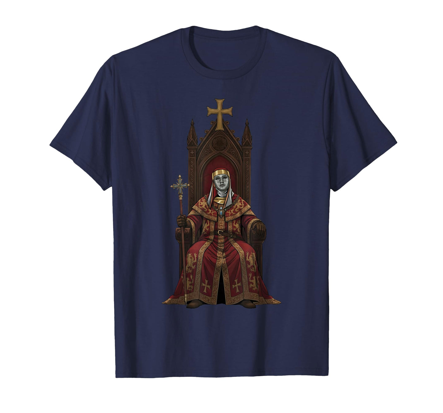 King Baldwin IV Floral Mask Medieval Art Crusader T-Shirt