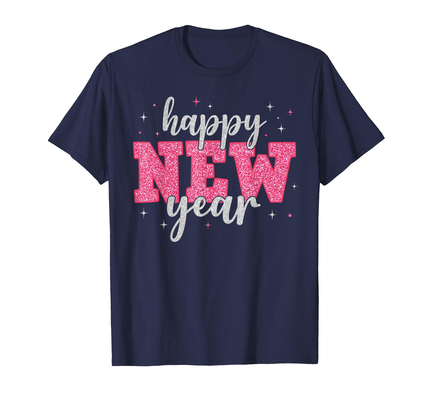 Retro Pink Happy New Year New Year's Eve 2026 Girl Women T-Shirt