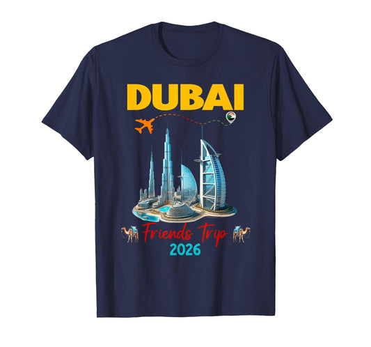 Dubai Family Friends Vacation 2026 Birthday Group T-Shirt