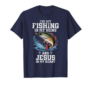I've Got Fishing in My Veins and Jesus in My Heart Christ T-Shirt