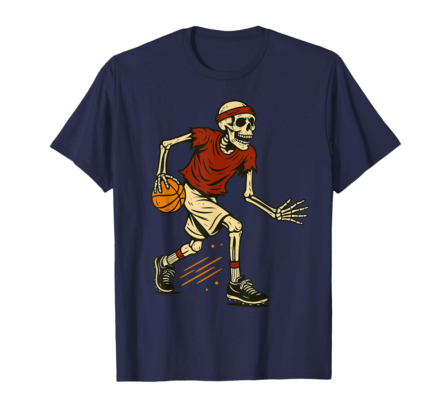 Funny Skeleton Halloween Basketball Boys Men Kids Toddler T-Shirt