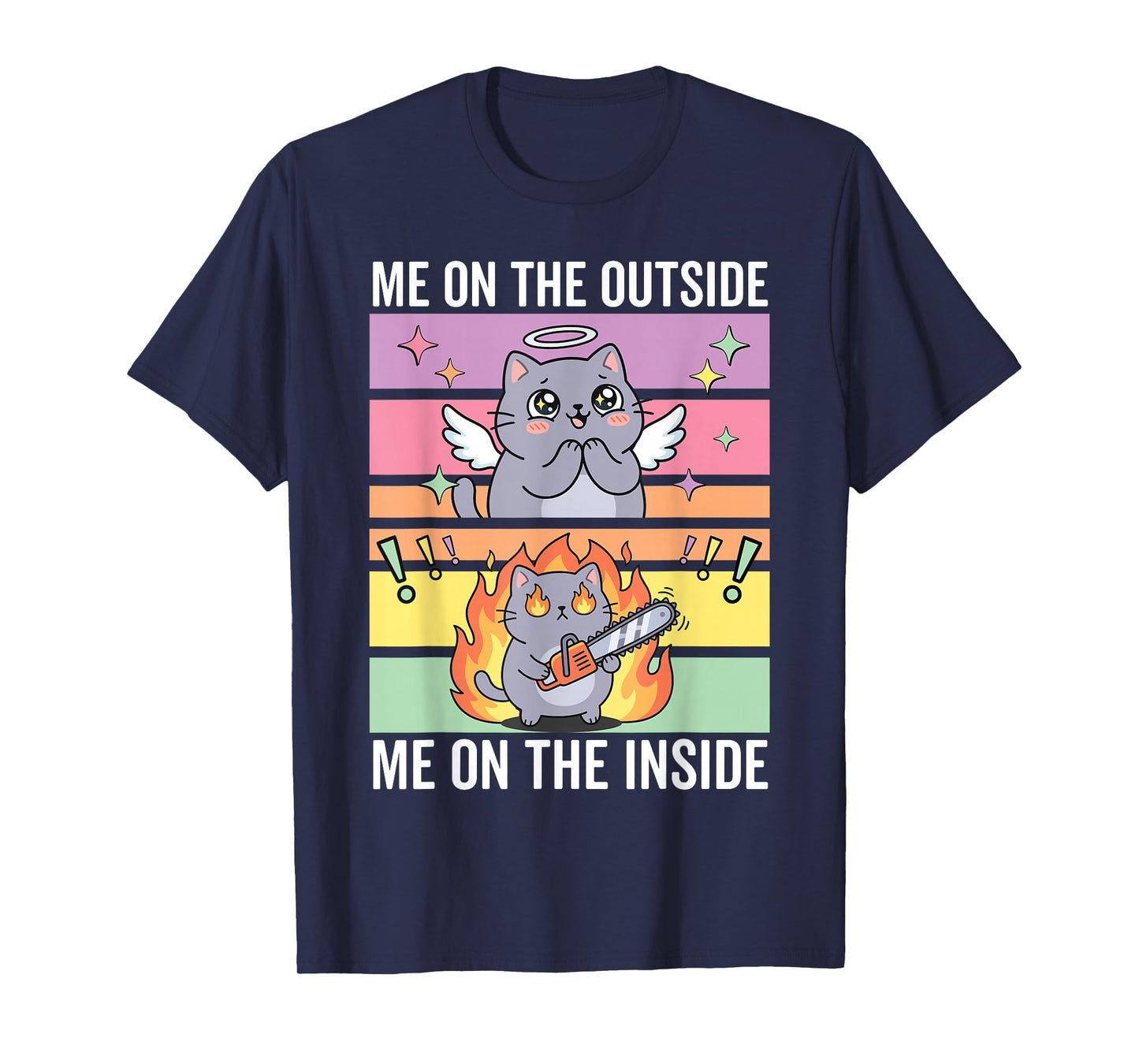 Cat with Chainsaw, Angry Cat, Dark Humor T-Shirt