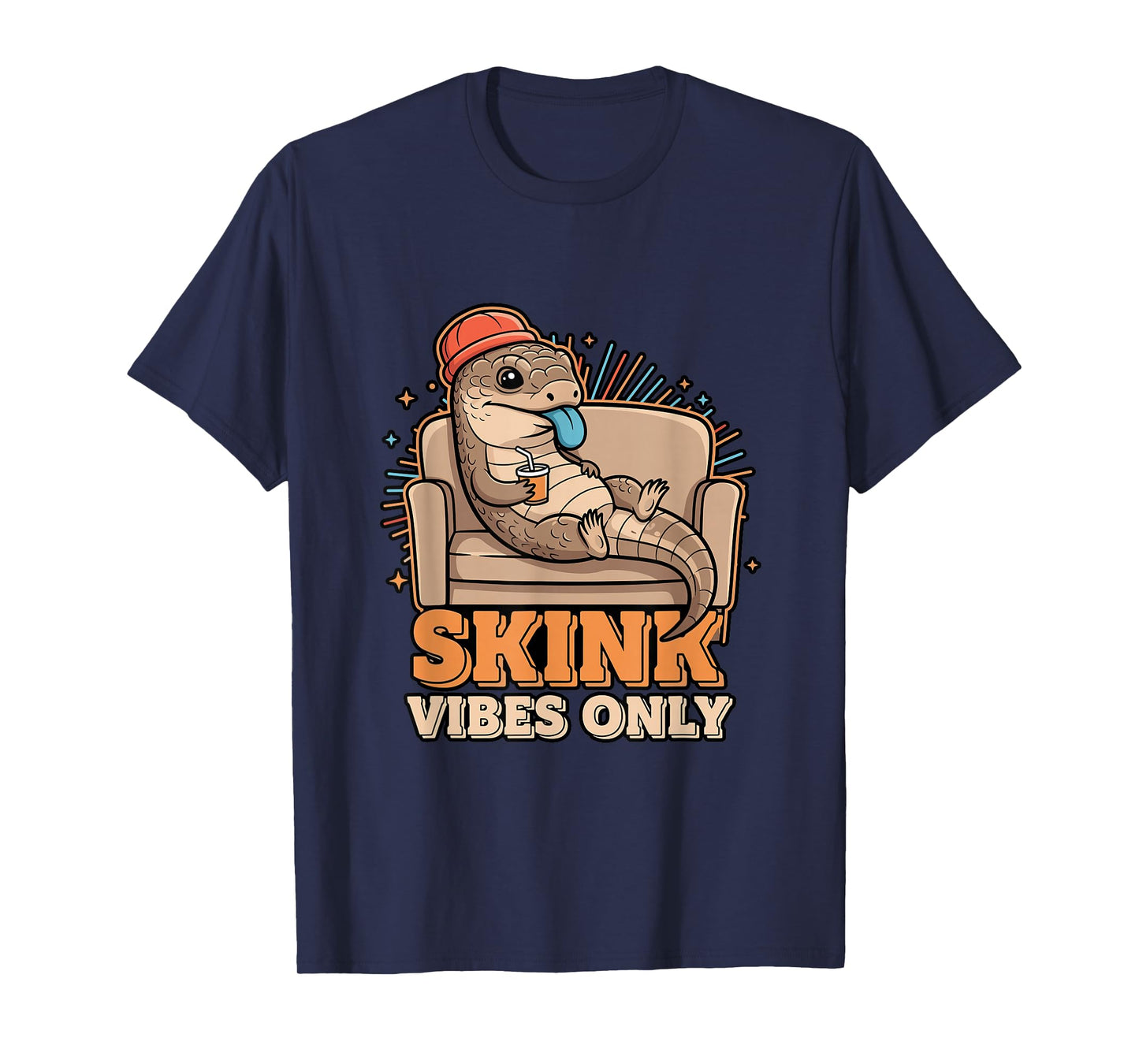 Skink Vibes Only Funny Chill Blue Tongue Reptile Lover T-Shirt