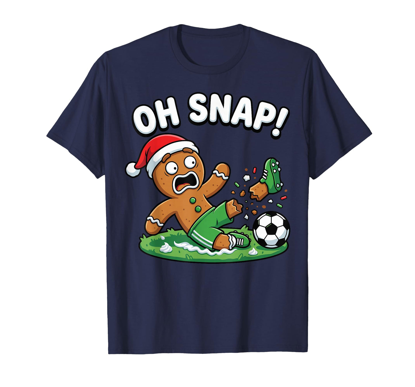 Oh Snap Gingerbread Soccer Kick Funny T-Shirt