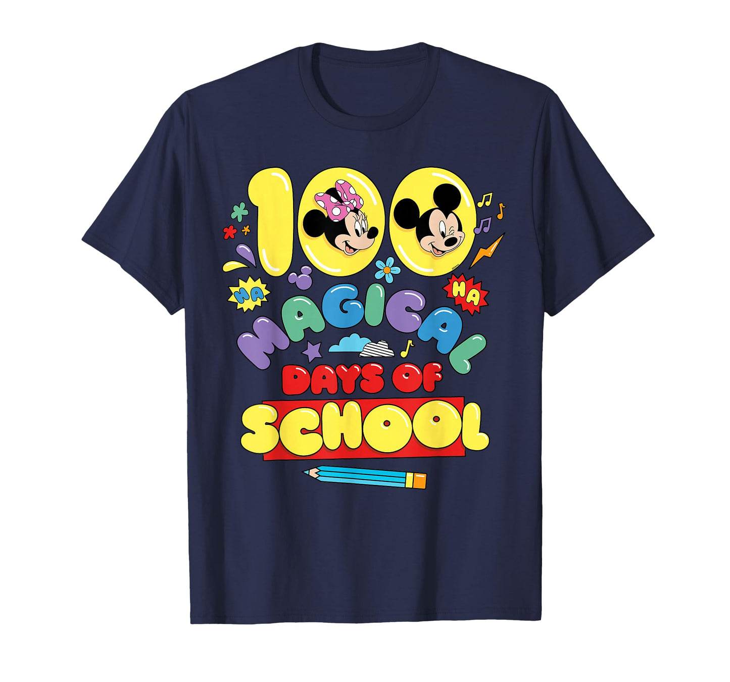 Disney Mickey & Minnie 100 Magical Days of School 100th Day T-Shirt