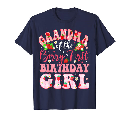 Grandma of The Berry First Birthday Girl Strawberry T-Shirt