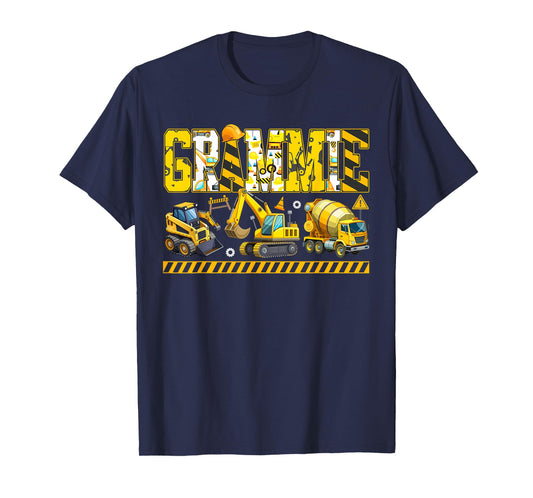 Funny Grammie Construction Excavator Matching Family Party T-Shirt