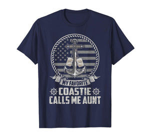 My Favorite Coastie Calls Me Aunt Flag US Coast Guard T-Shirt