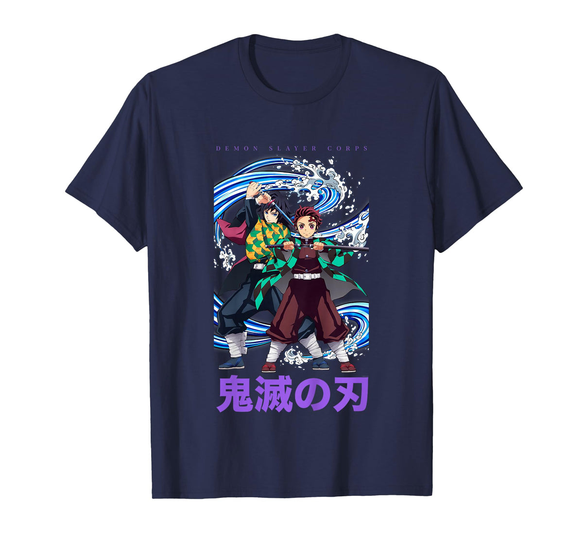 Kids Demon Slayer: Infinity Castle Tanjiro and Giyu Water Duo T-Shirt