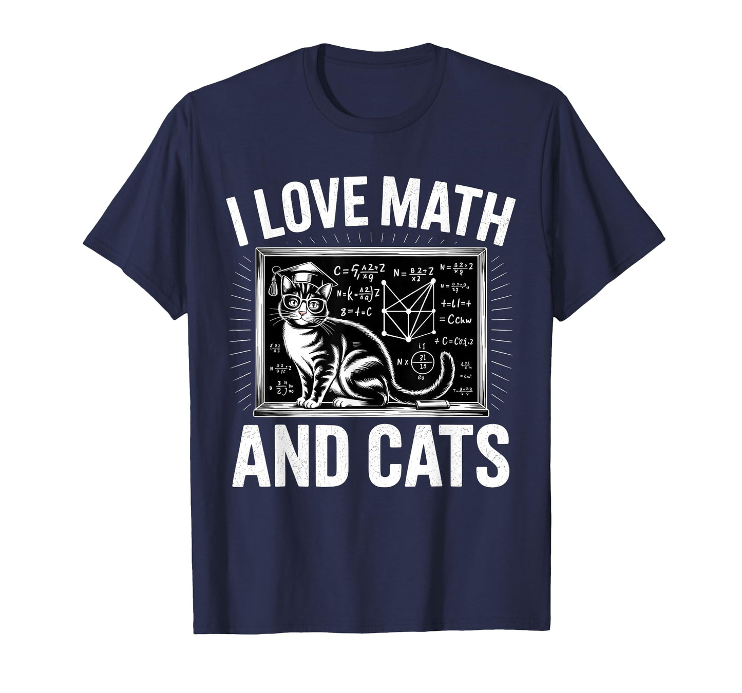 Math Cat Lover Funny Math Teacher I Love Math and Cats T-Shirt