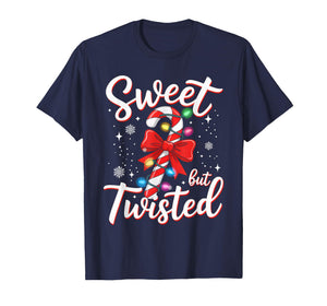 Sweet But Twisted Funny Christmas Candy Cane Xmas Holiday T-Shirt
