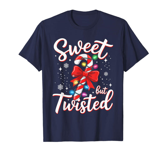Sweet But Twisted Funny Christmas Candy Cane Xmas Holiday T-Shirt