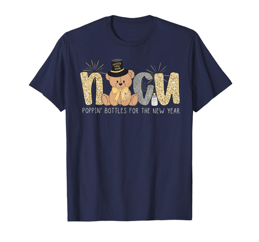 Cute New Year Teddy Bear NICU Nurse Mother Baby Unit T-Shirt