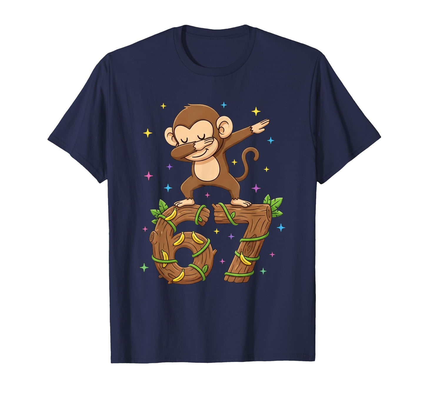 Dabbing Monkey 67 Funny Six Seven Gen Z Slang Meme Cute T-Shirt