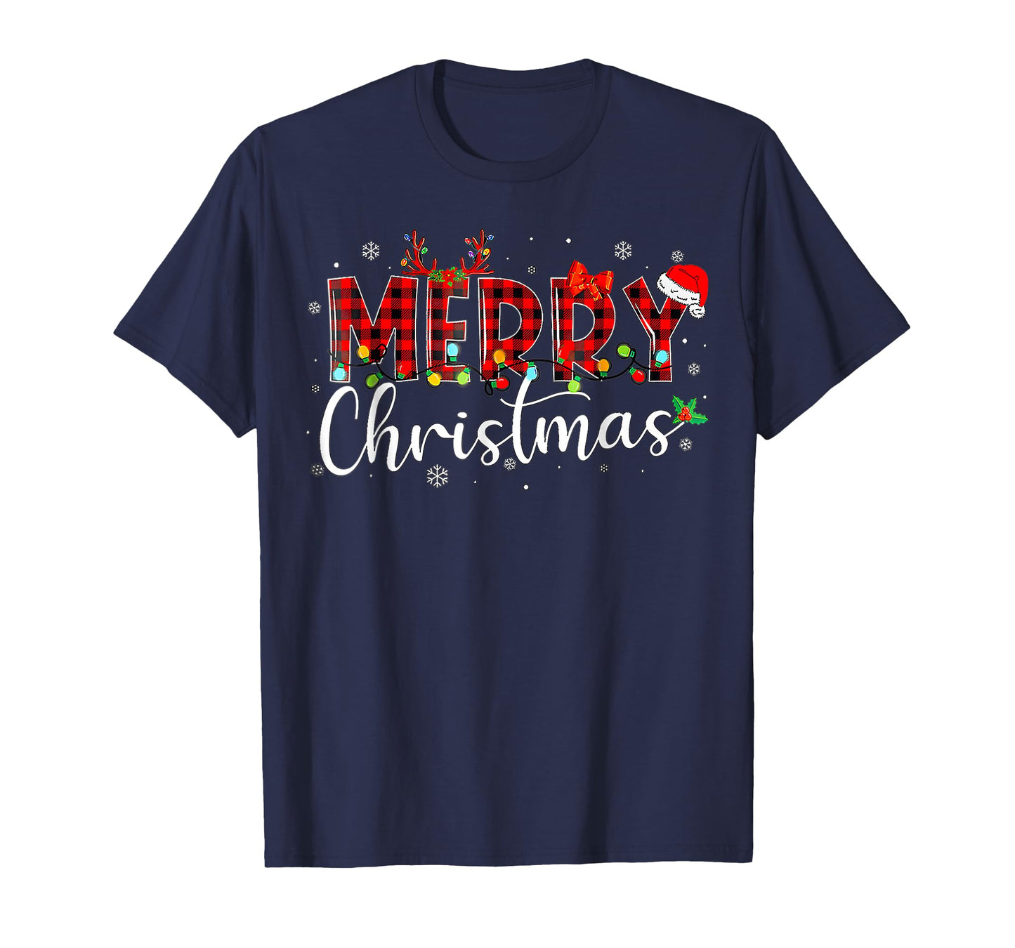Merry Christmas Buffalo Plaid T-Shirt
