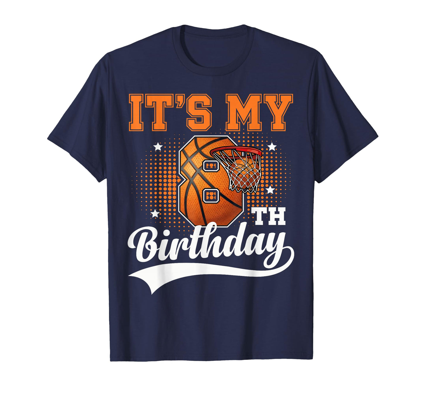 8th Birthday Shirts for Boys Basketball Eight 8 Year Old T-Shirt