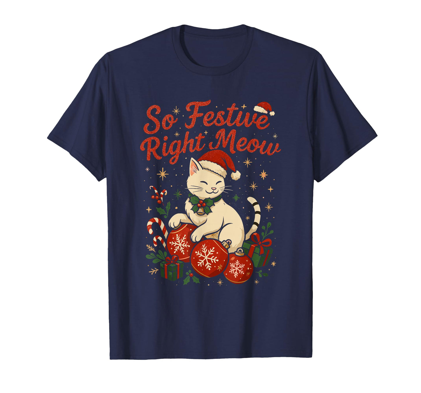 Funny Christmas Cat T-Shirt