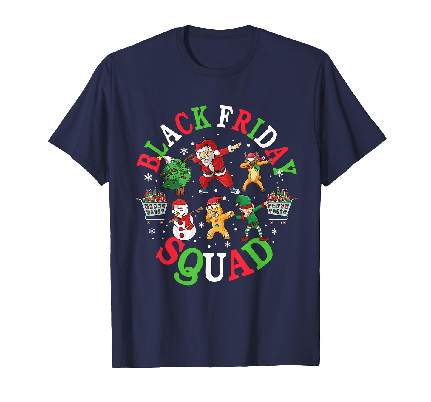 Christmas Black Shopping Funny Dabbing Squad Friday Shopping T-Shirt