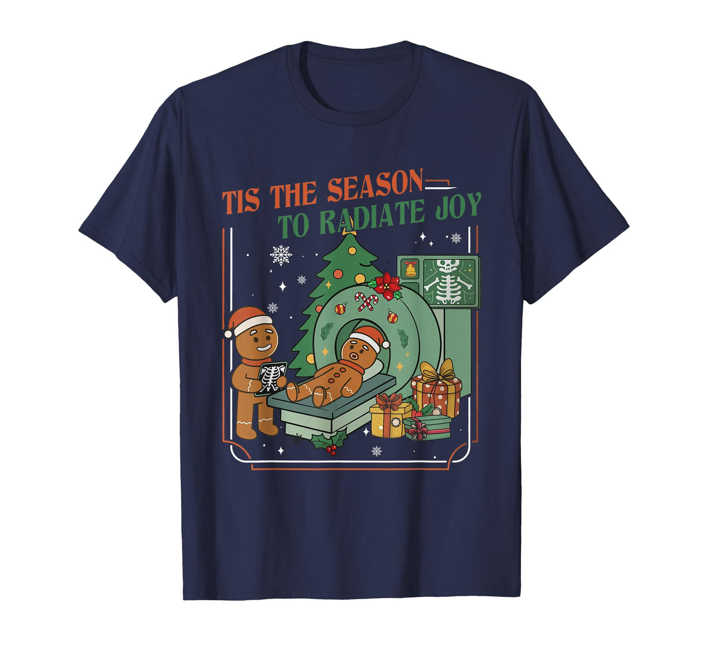 Radiology Technologist Christmas Gingerbread X-ray Holiday T-Shirt