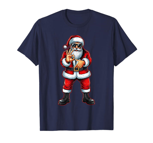 Funny Six Seven 6 7 Meme 67 Santa Christmas Men Boys Teen T-Shirt