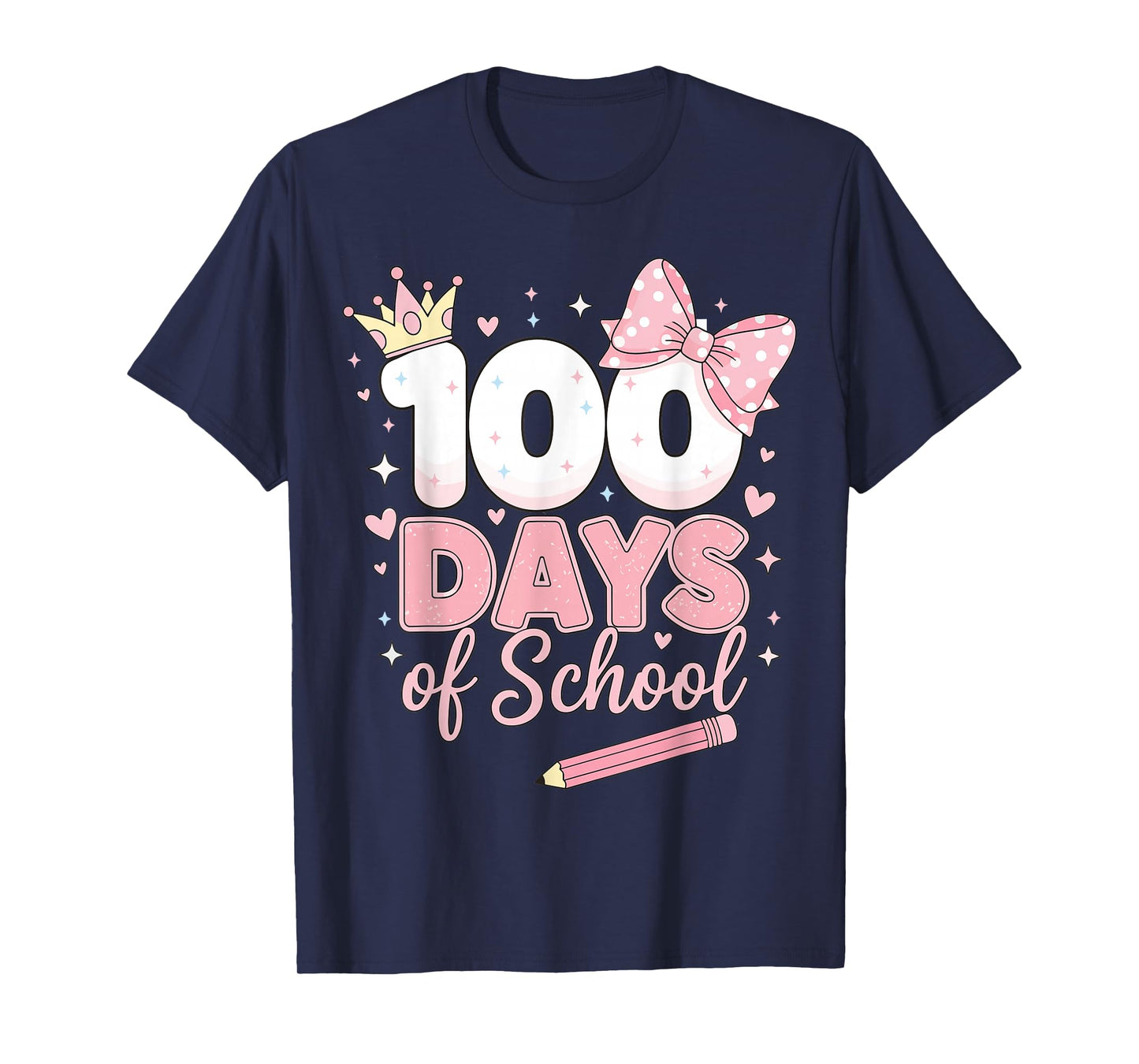 Preppy 100th Day of School 100 Days of School Girl Kids T-Shirt
