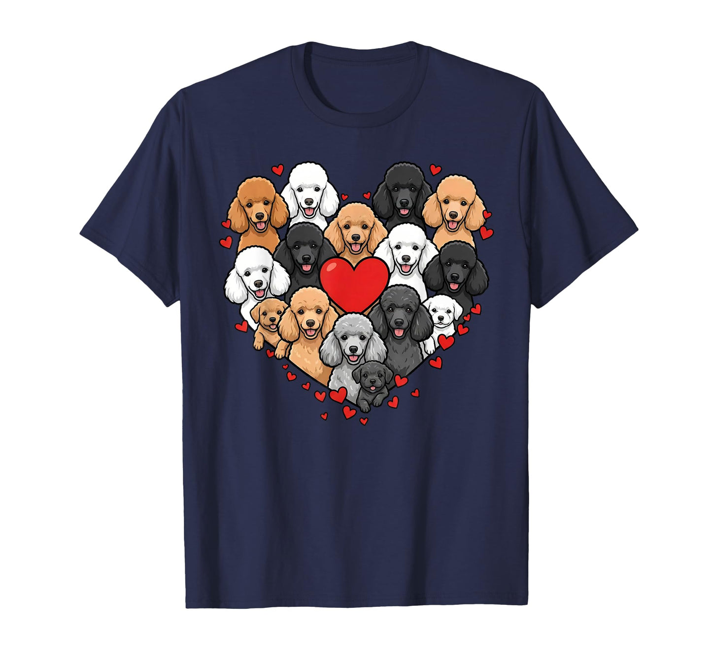 Cute Poodle Heart Love Dog Pet Valentine T-Shirt